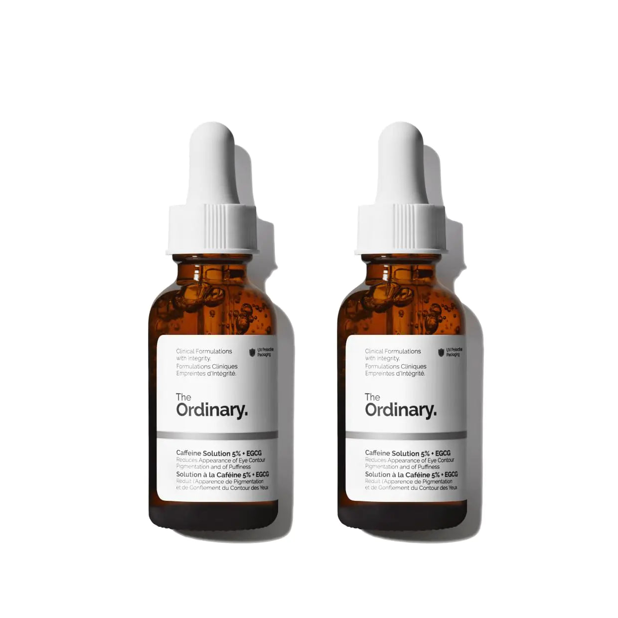 The Ordinary Caffeine Solution 5% + EGCG Depuffing Eye Serum for Dark Circles and Tired Eyes 1 Fl Oz (Pack of 2)