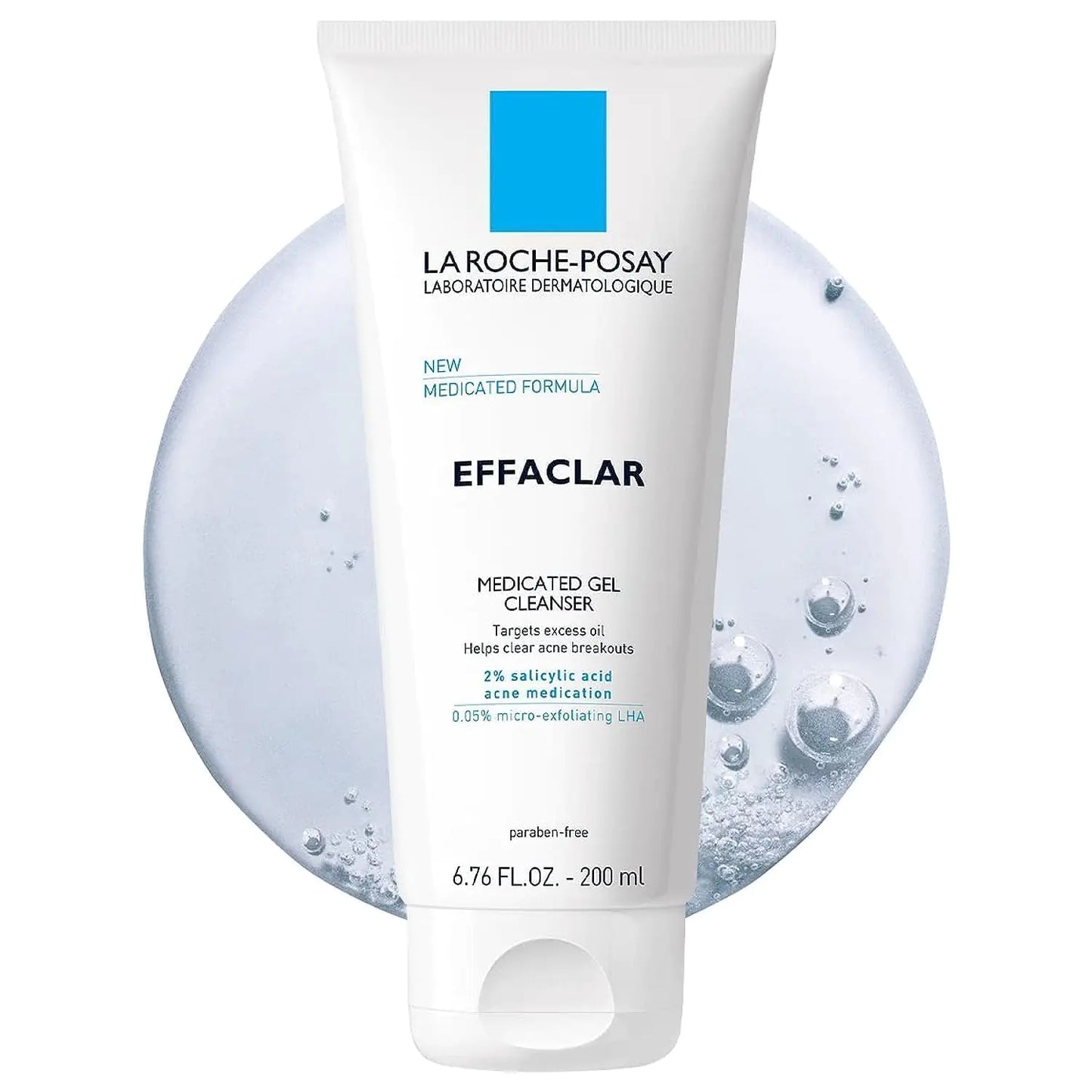 La Roche-Posay Effaclar Medicated Gel Cleanser 2% Salicylic Acid Cleanser + LHA + Glycerin Foaming Acne Face Wash Helps Clear & Prevent Acne Breakouts Oil Free Targets Excess Oil