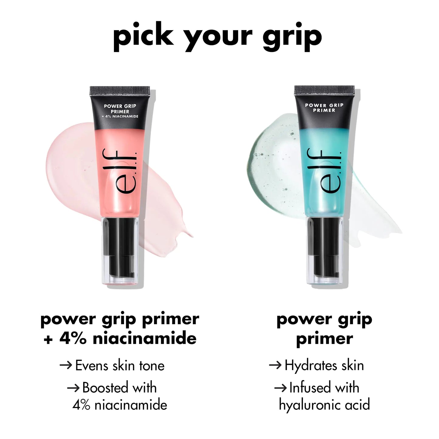 e.l.f. Power Grip Primer + 4% Niacinamide, Gel-Based & Hydrating Face Primer, Evens Skin & Brightens, Grips Makeup, Vegan & Cruelty-Free, 0.8 Fl Oz 0.81 Fl Oz (Pack of 1)