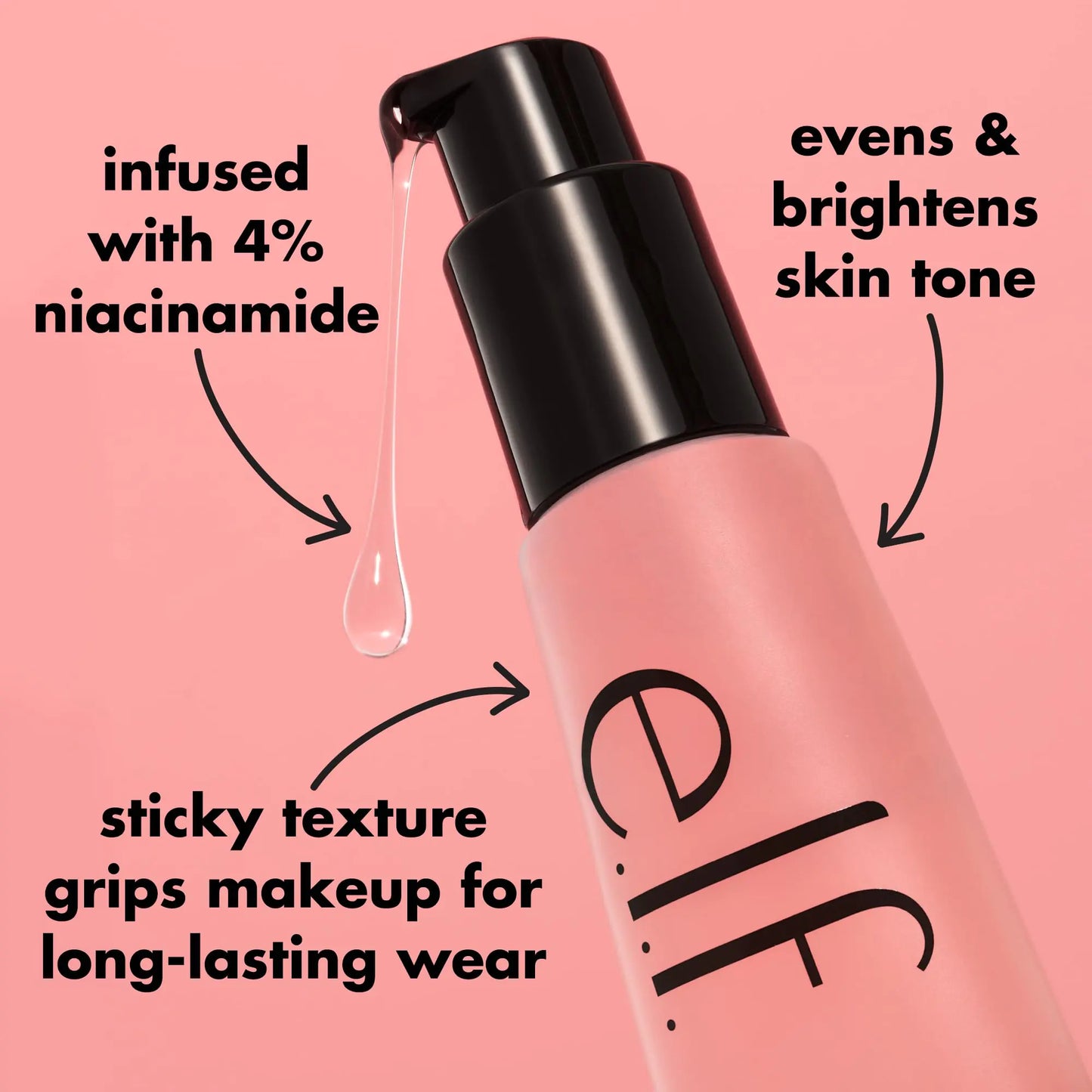 e.l.f. Power Grip Primer + 4% Niacinamide, Gel-Based & Hydrating Face Primer, Evens Skin & Brightens, Grips Makeup, Vegan & Cruelty-Free, 0.8 Fl Oz 0.81 Fl Oz (Pack of 1)