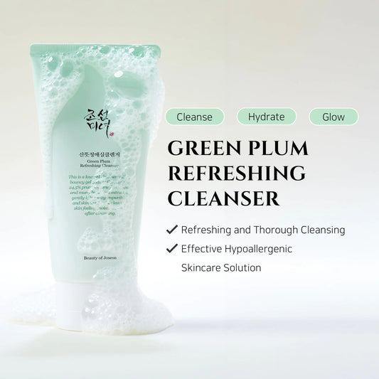 Beauty of Joseon Green Plum Refreshing Cleanser Gel Type Deep Pore Cleansing, Acne Face Wash, Blackhead Remover for All Skin Types, Korean Skincare 100ml, 3.38 fl.oz