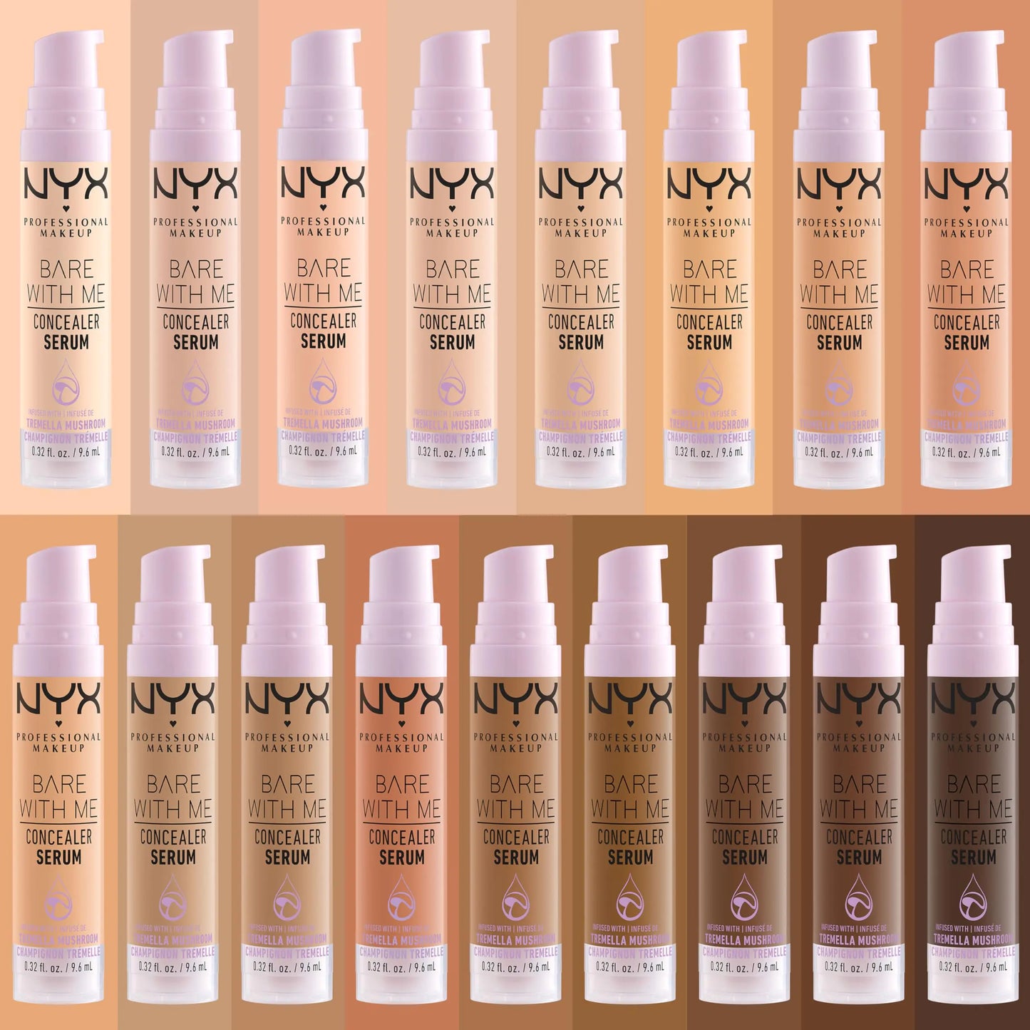 NYX PROFESSIONAL MAKEUP Bare With Me Concealer Serum, Up To 24Hr Hydration - Rich 12 Rich 0.32 Fl Oz (Pack of 1)