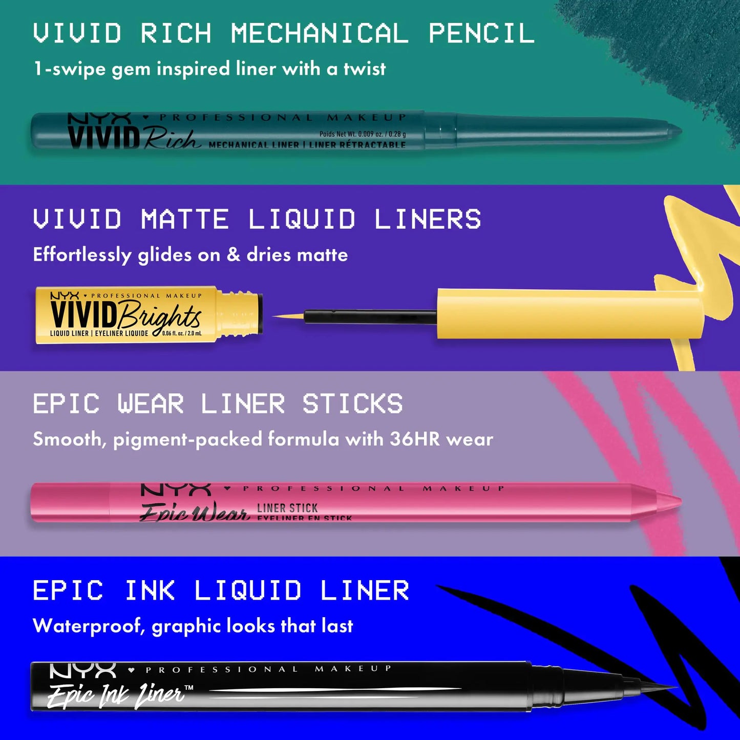 NYX PROFESSIONAL MAKEUP Mechanical Eye Pencil, Vivid Rich Mechanical, Creamy Retractable Eyeliner - Tigers Prize, Cork Orange Eyeliner 03 Tigers Prize