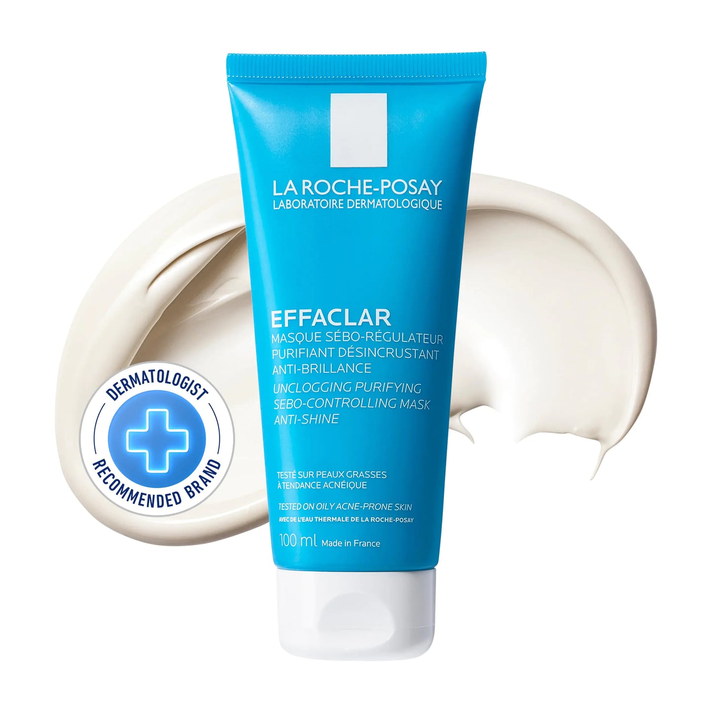 La Roche-Posay Effaclar Clarifying Clay Face Mask for Oily Skin Unclogs Pores and Controls Shine Without Over-Drying Packaging May Vary