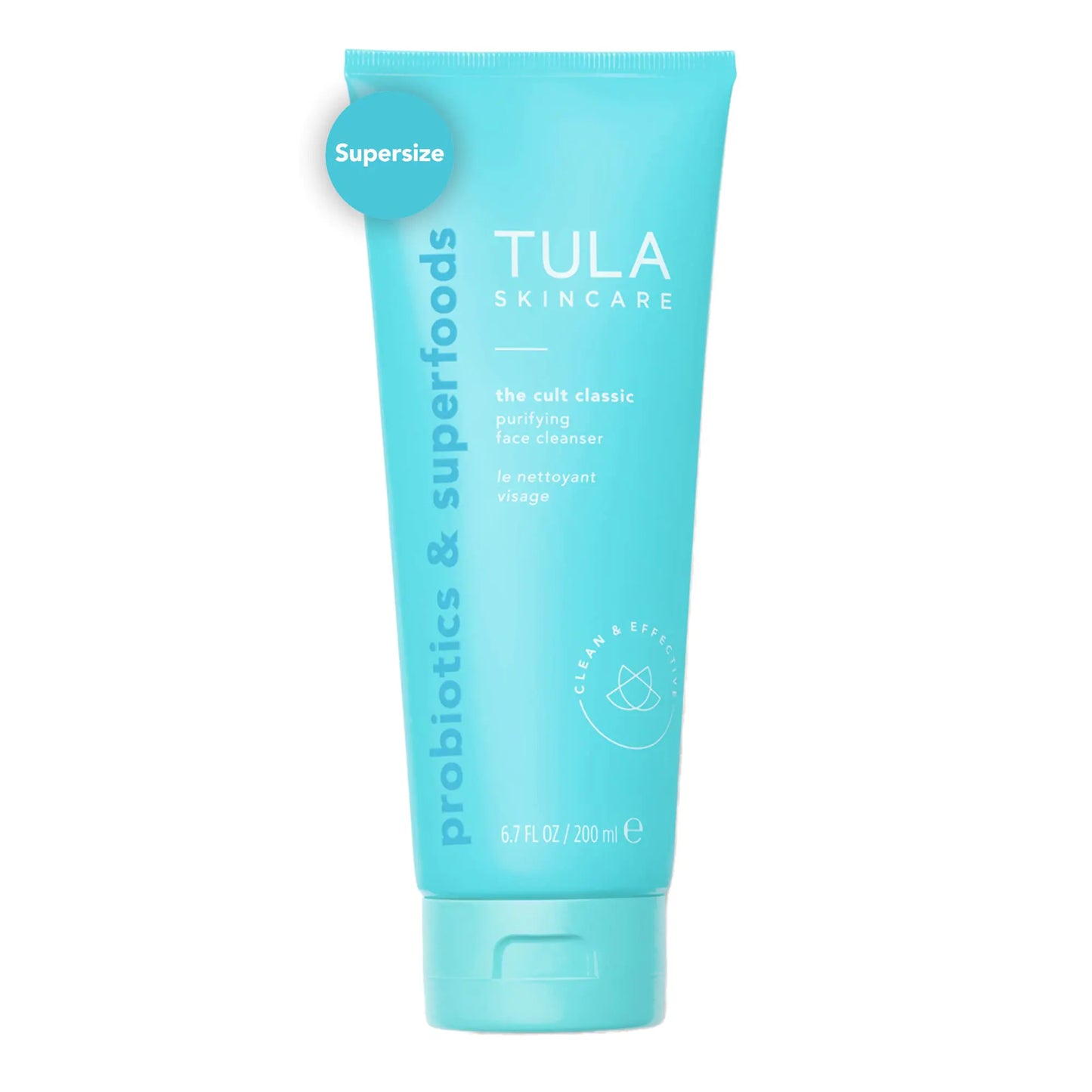 TULA Skin Care Cult Classic Purifying Face Cleanser - Supersize, Gentle and Effective Face Wash, Makeup Remover, Nourishing and Hydrating, 6.7 oz. Supersize, 6.7 Oz