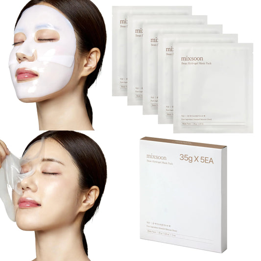 mixsoon Hydrogel Collagen Mask (35gX5ea) Plant-Based Nutrition Radiance Hydration All-In-One Firming Ingredients Absorbing Over Time Korean Bean Essence Korean Collagen Mask